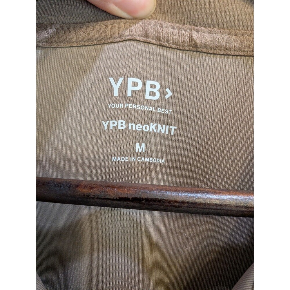 YPB neoKNIT Brown Sleeveless Zip Jumpsuit M Elastic Waist Pockets Tapered - Picture 3 of 11